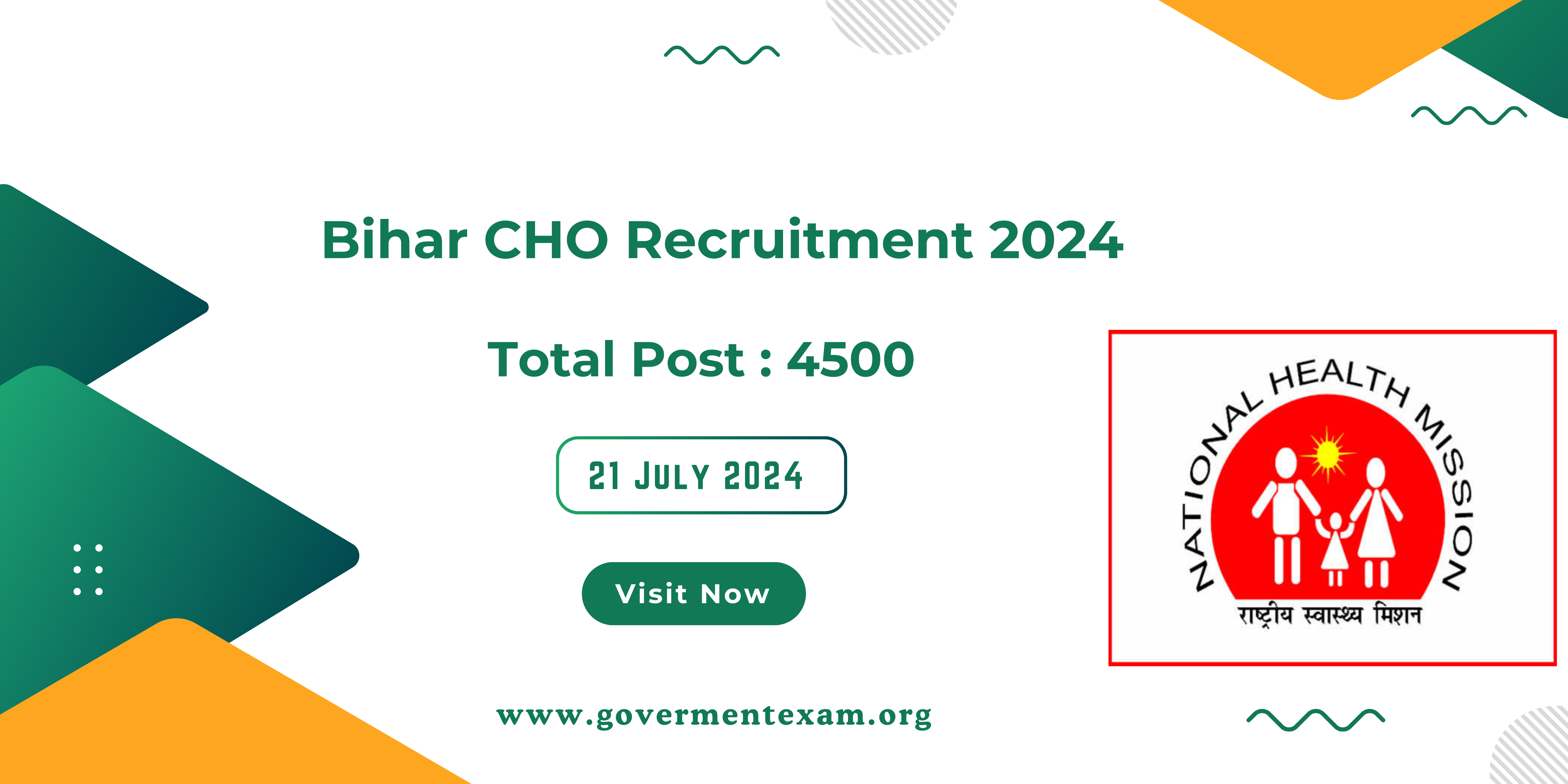 Bihar CHO Recruitment 2024: Apply Online for 4500 Community Health Officer Posts